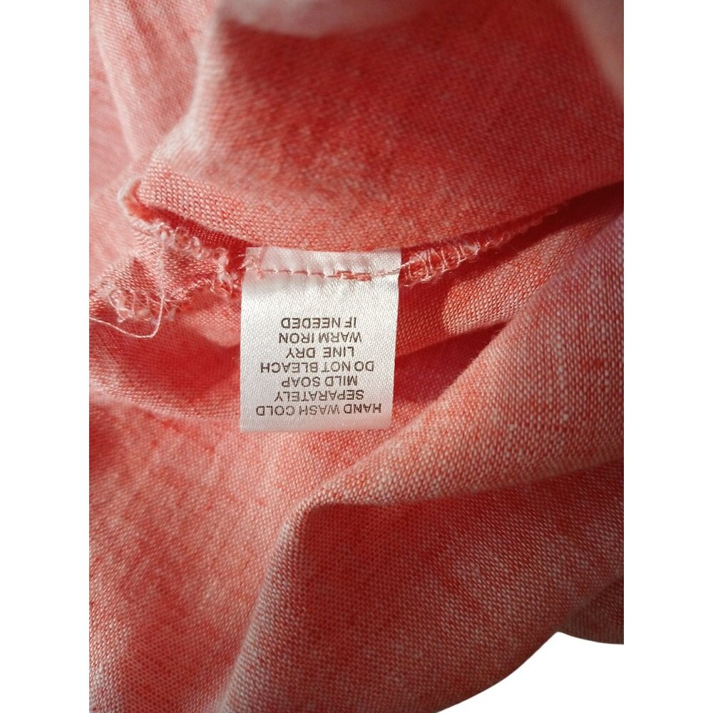 For Cynthia Womens Coral Linen Tunic Top Button Front 3/4 Sleeves Size XL Plus - Picture 9 of 13